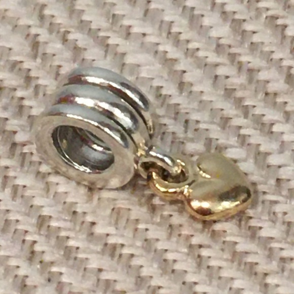 PANDORA 14k Yellow Gold Heart Dangle - Picture 2 of 8